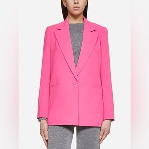 Alice and olivia single breasted Denny notch blazer in hot pink us12